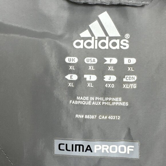 Adidas Climaproof 1/4 Zip Hooded Windbreaker Gray Yellow Men's XL golf outdoor - Picture 3 of 10